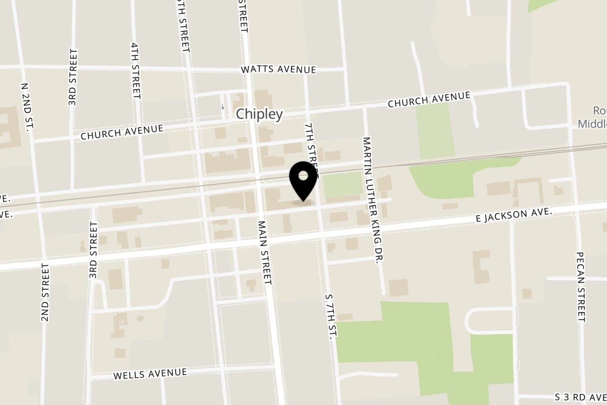 Map showing the location of Chipley Station on 684 7th St in Chipley
